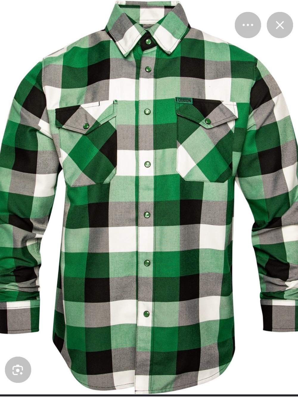 Men's green plaid long-sleeve shirt - Picture 2 of 3